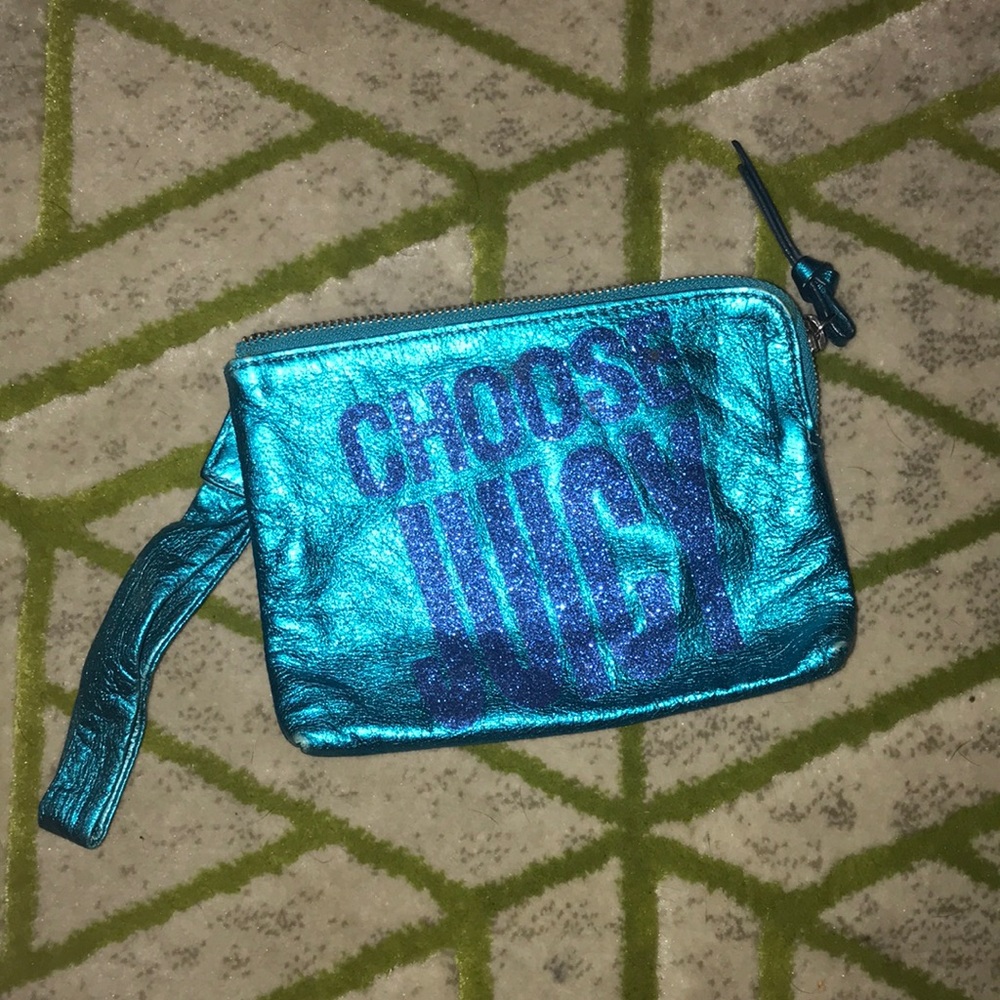 Juicy couture wristlet Fun electric blue! Glitter!